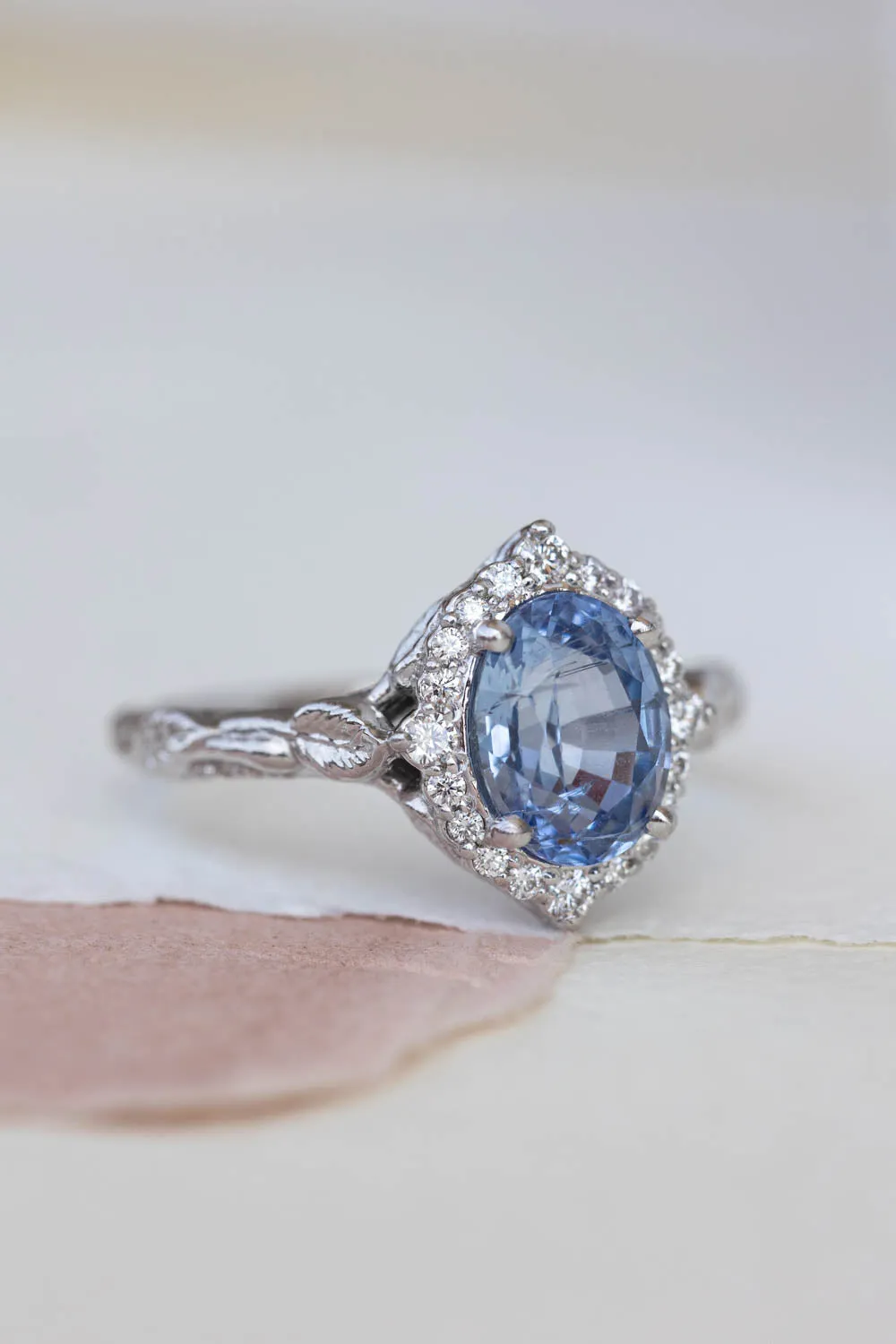 Florentina | custom engagement ring setting for oval cut gemstone 9x7 mm