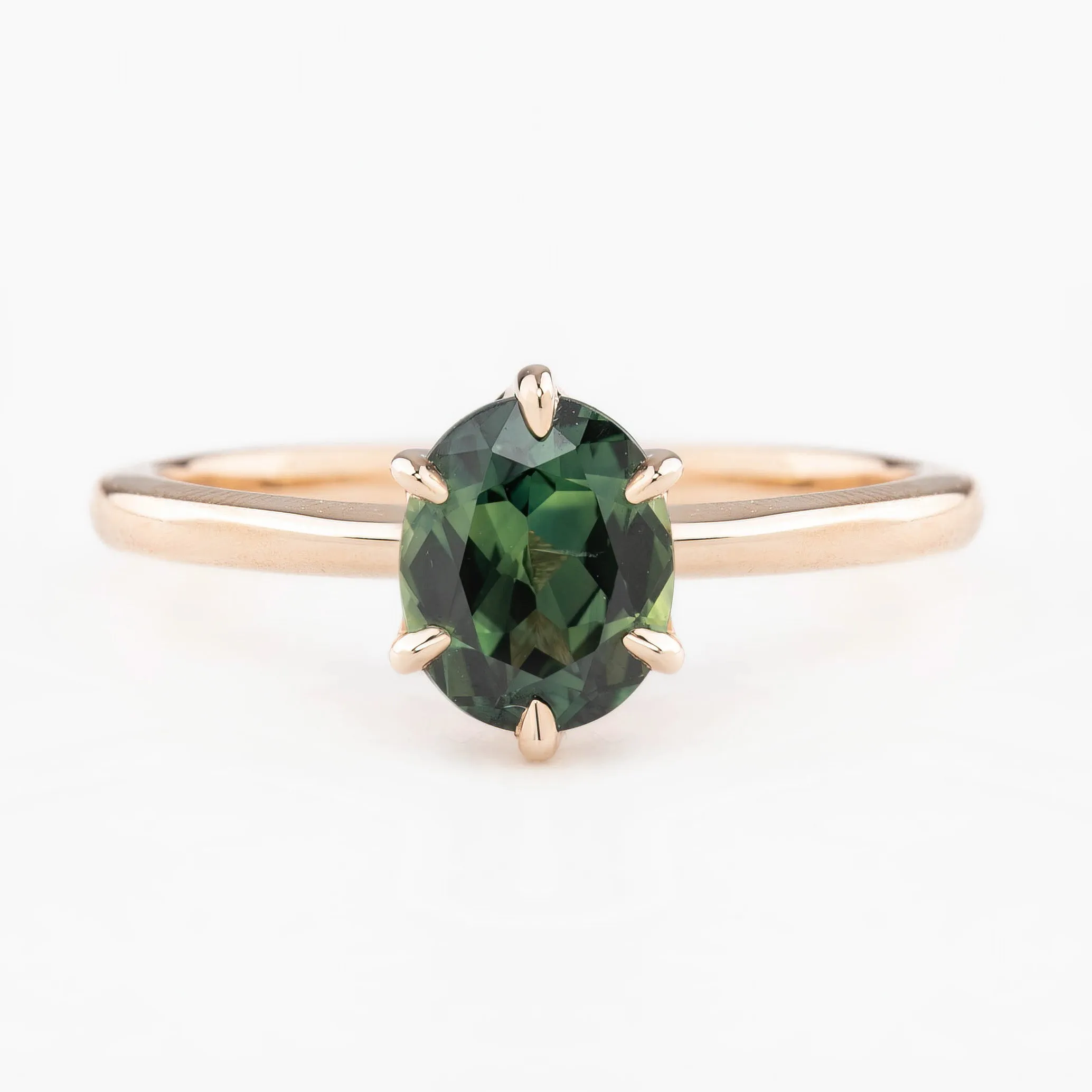 Floryn Ring 1.38ct Green OVal Queensland Sapphire, 14K Rose Gold (One of a kind)