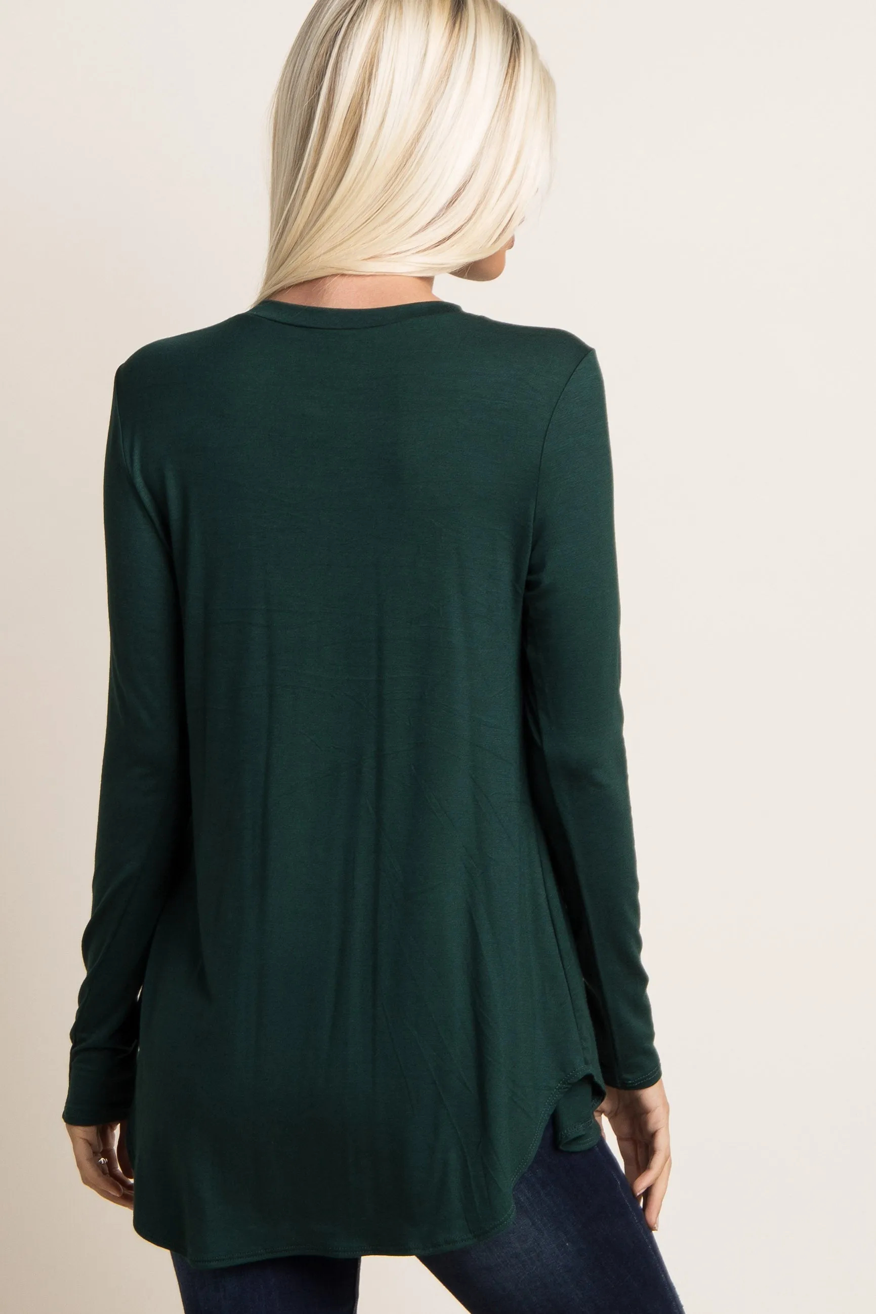 Forest Green Basic Long Sleeve Top