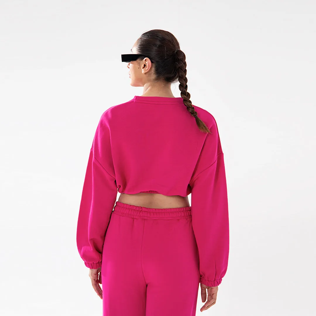 Fuchsia Crop Sweatshirt