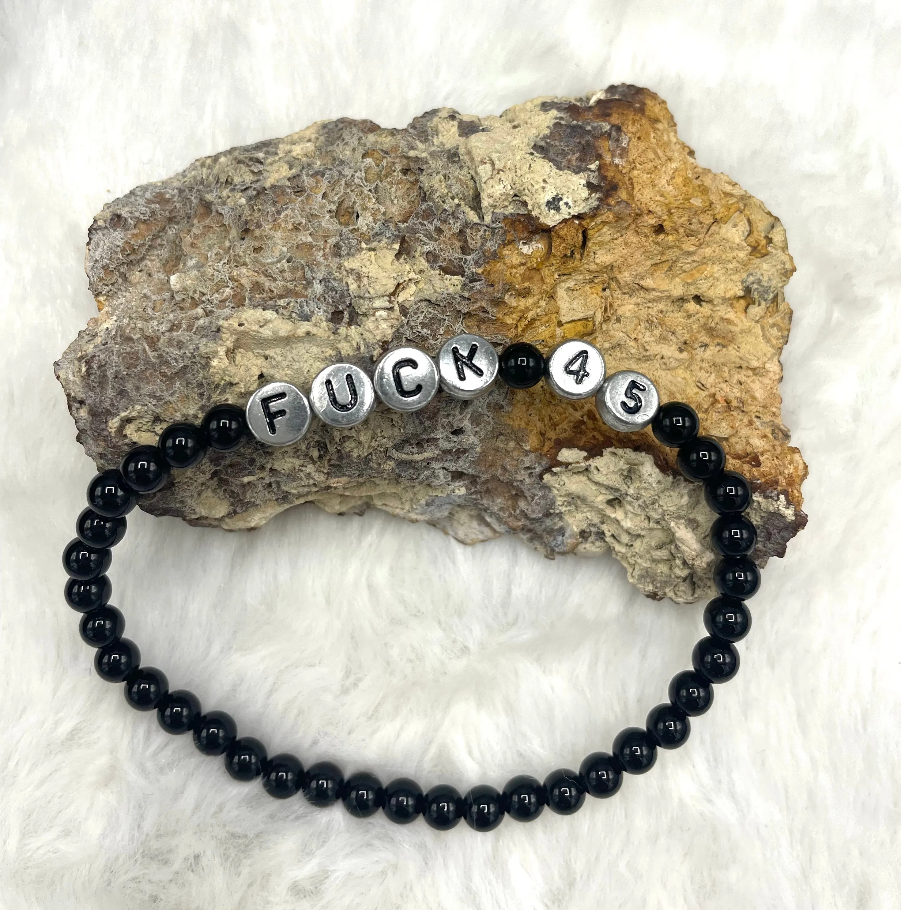 Fuck 45 onyx bracelet