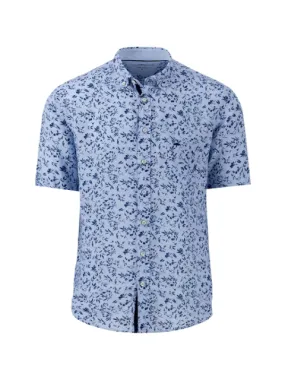 FYNCH HATTON Premium Printed Linen S/S Shirt/Summer Breeze - New SS24