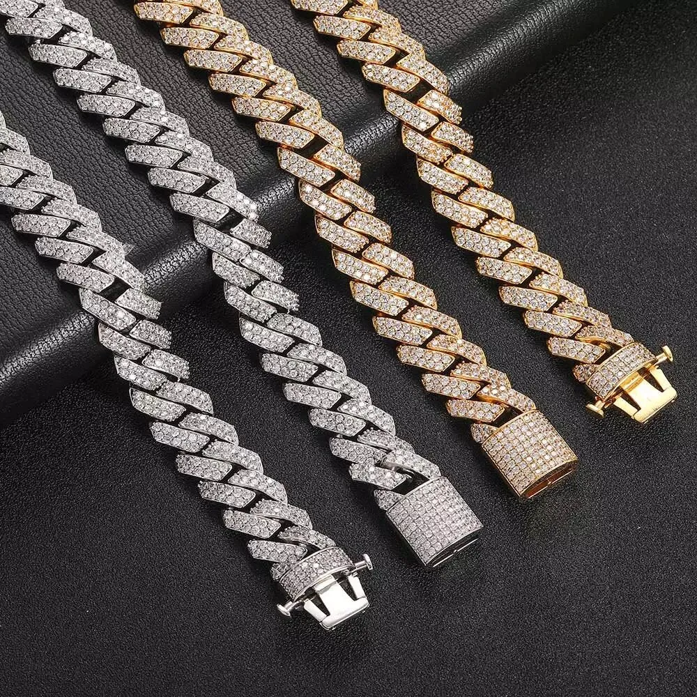 Gold Plated Iced Out Chain for Men and Women Cuban Chain Necklace