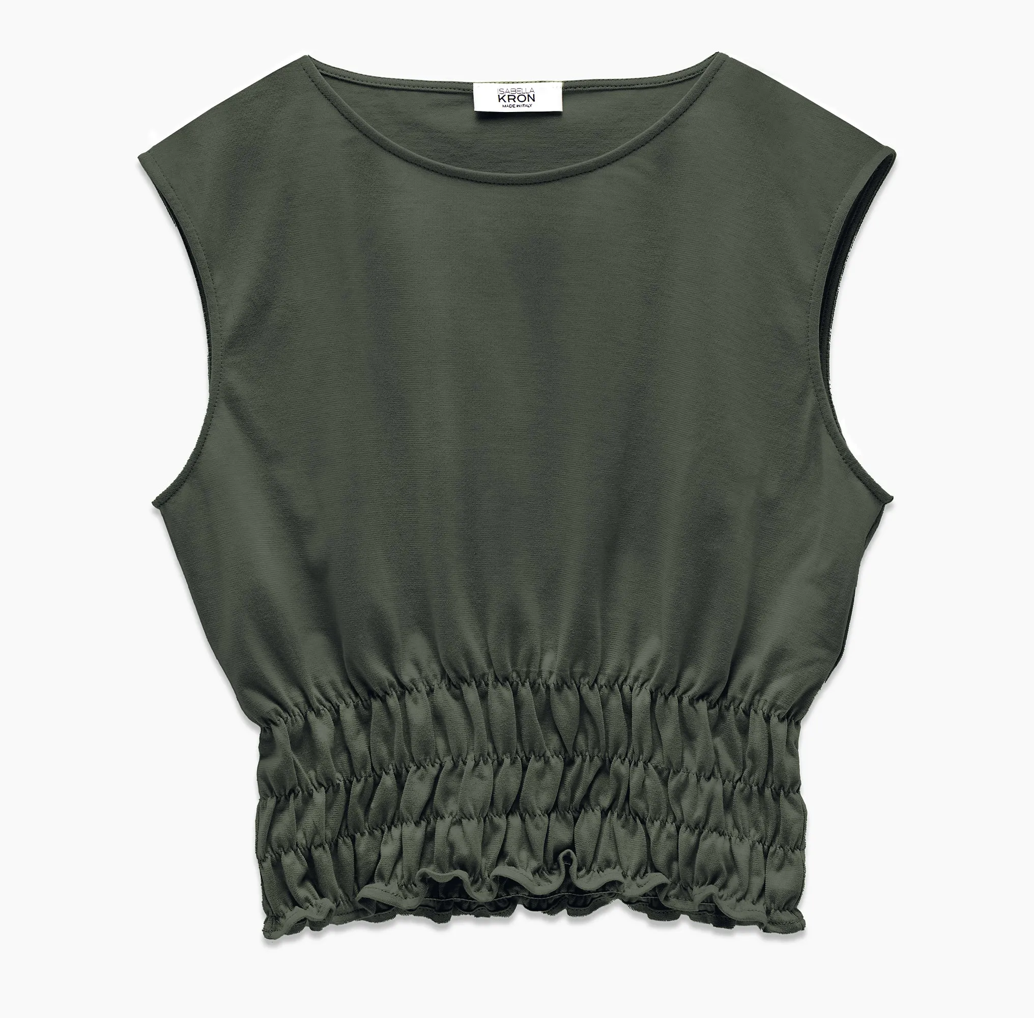 HOLBORN RUCHED CROPPED TOP | GREEN