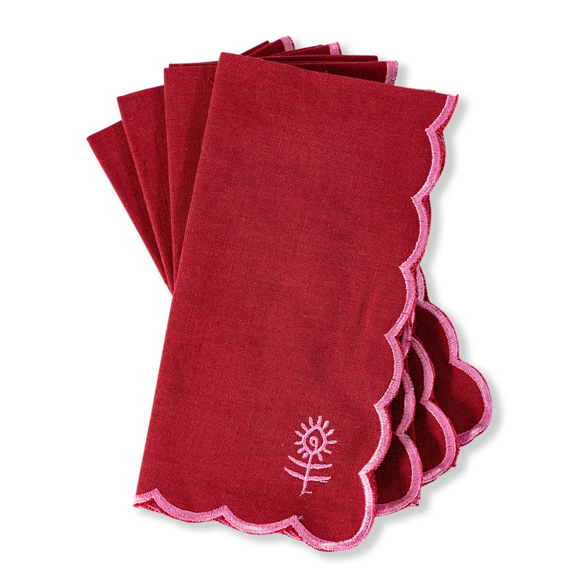 Icon Linen Napkins S/4 - Wine   Pink