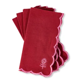 Icon Linen Napkins S/4 - Wine   Pink