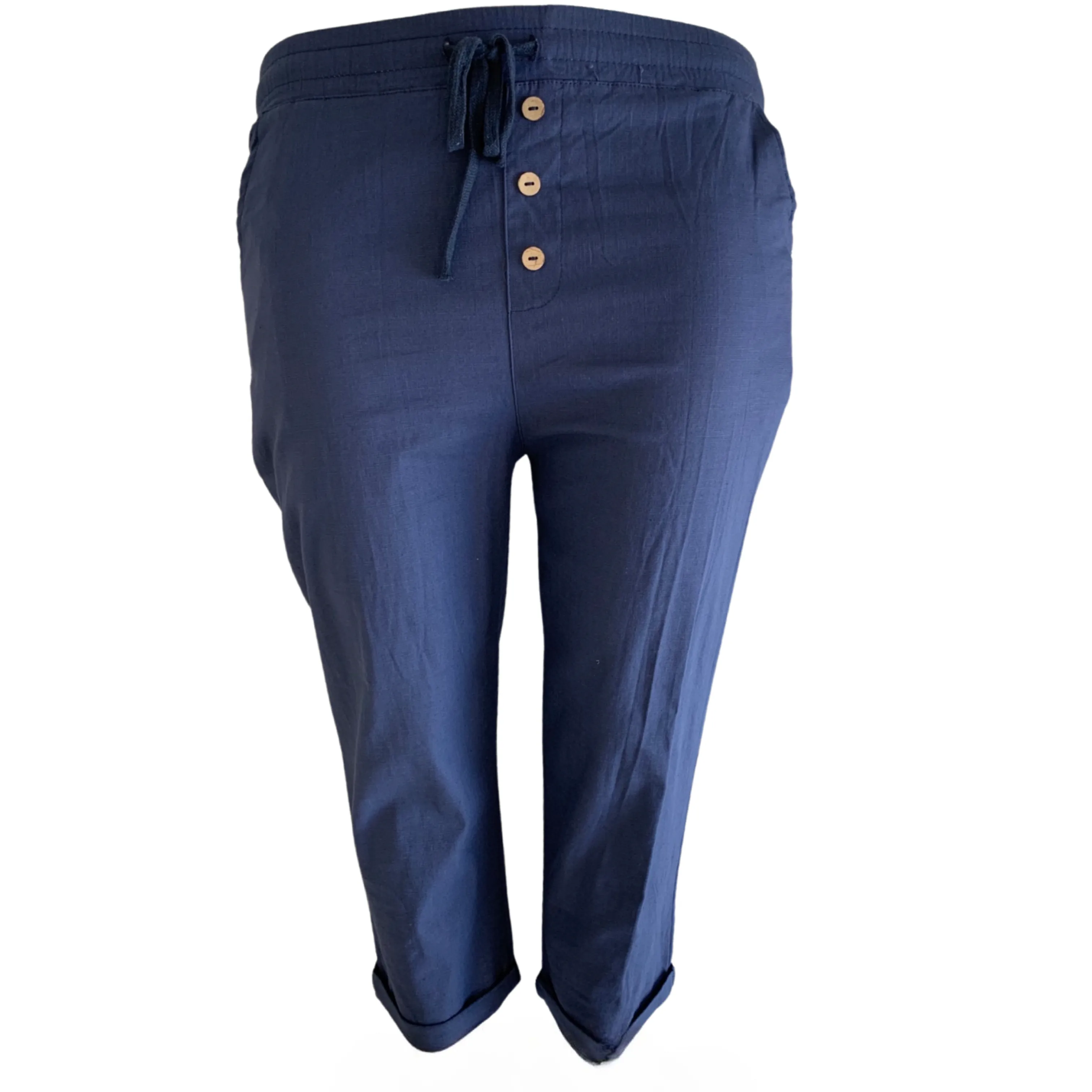 Indy Linen Crops in Navy