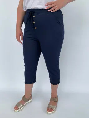 Indy Linen Crops in Navy