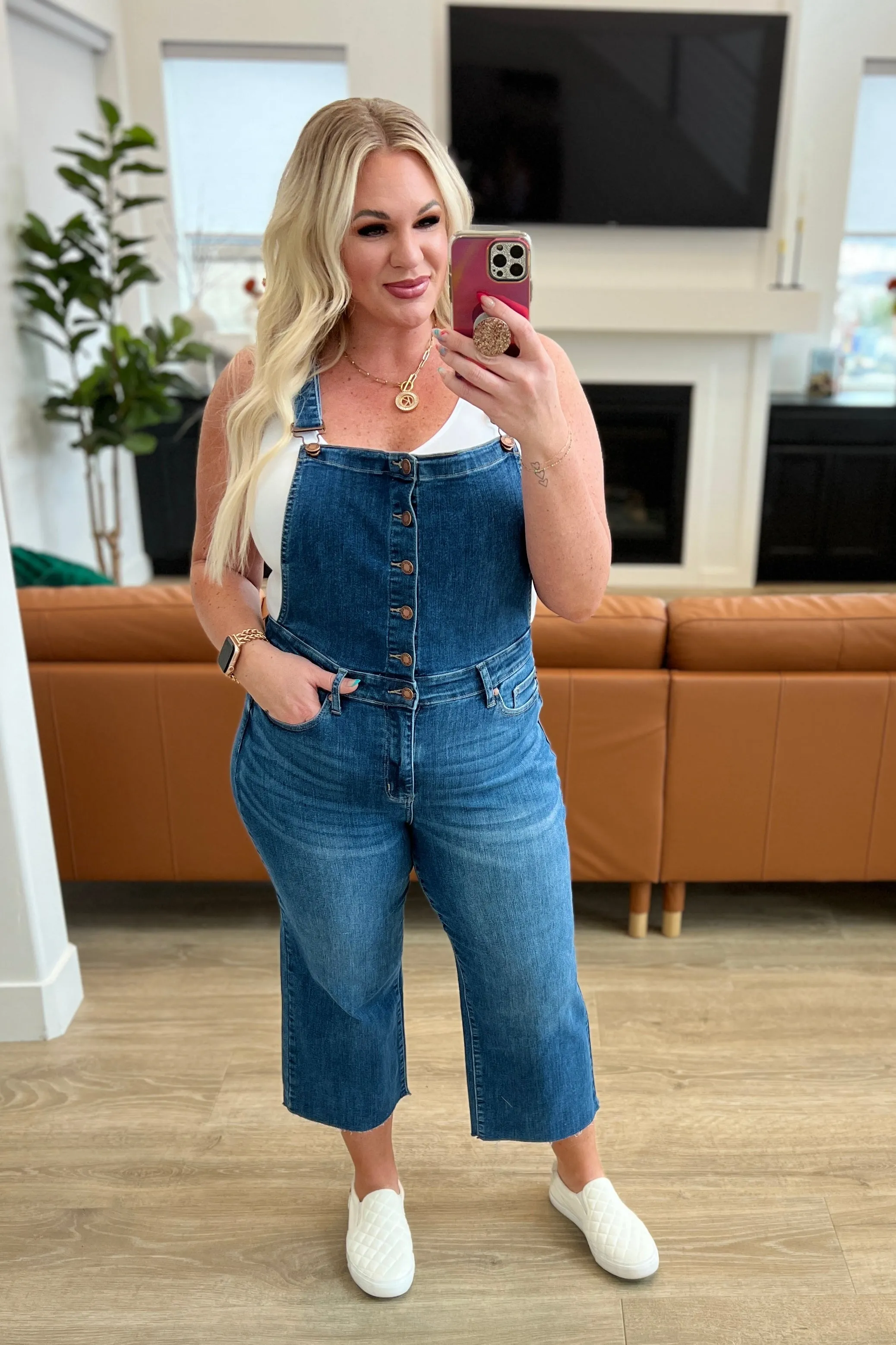 Judy Blue High Rise Crop Wide Leg Denim Overalls (1XL-3XL)