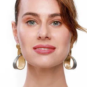 Kate gold dangle leather earrings