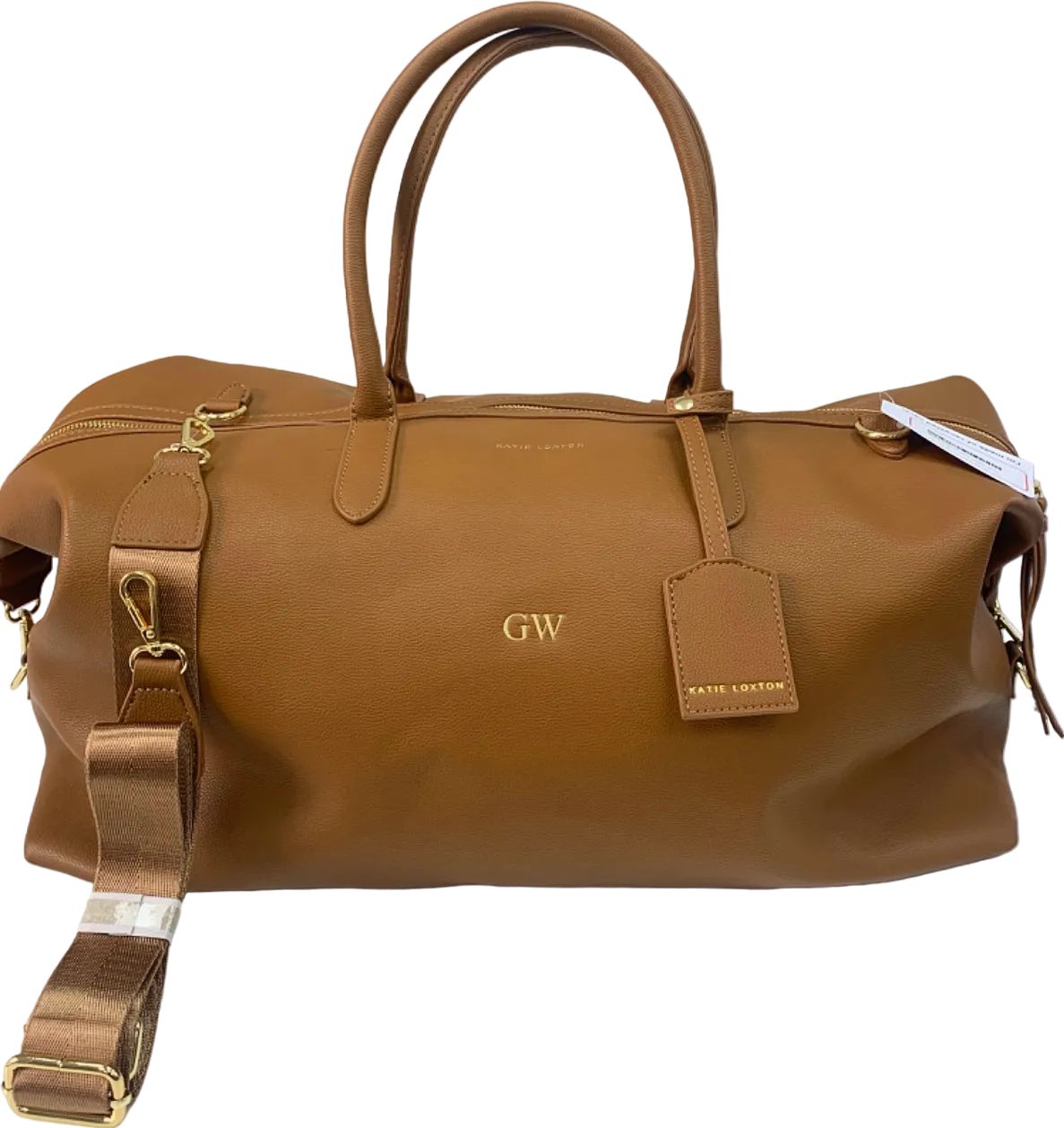 Katie Loxton Tan Weekend Bag Personalised ‘GW’