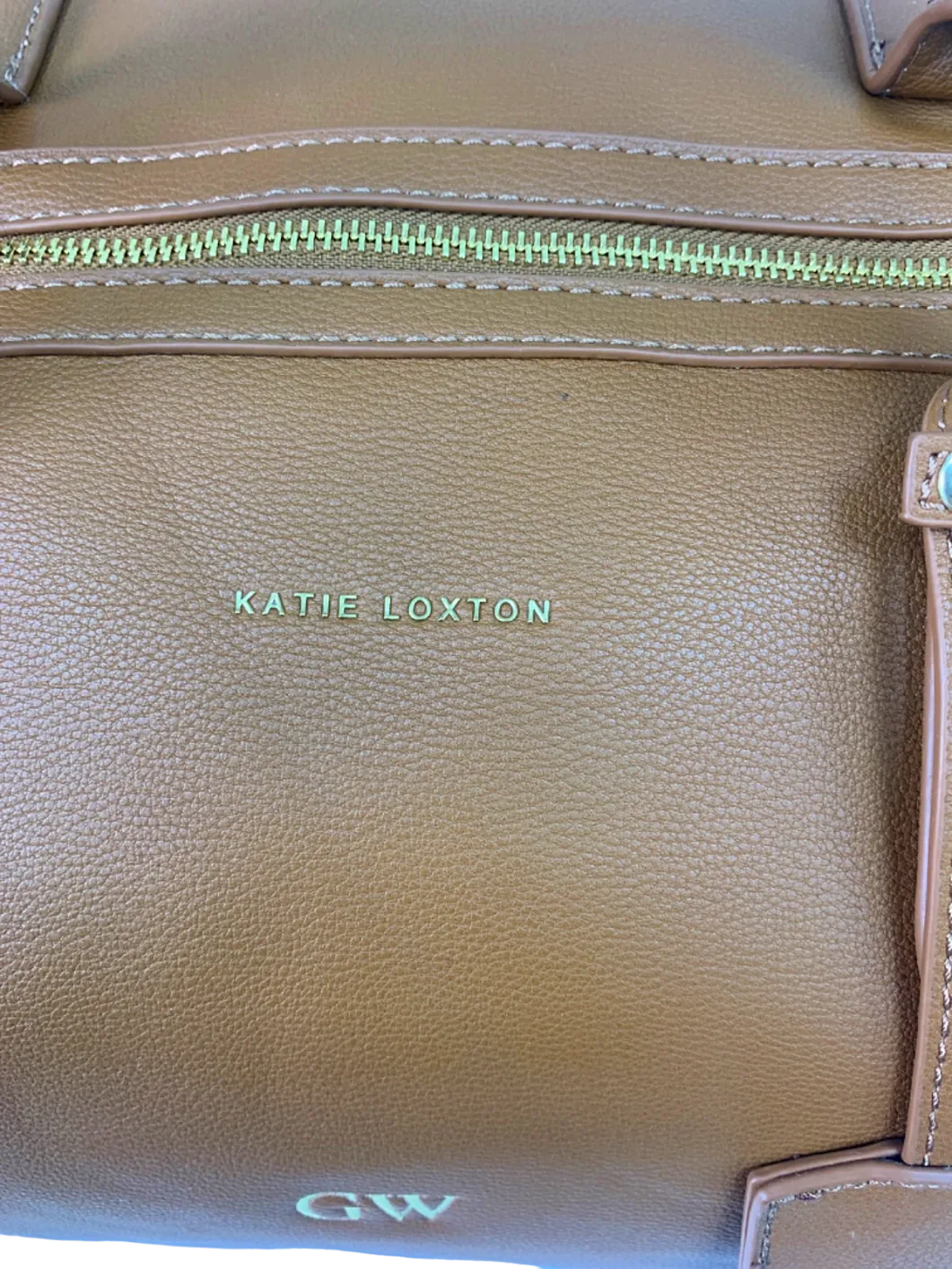 Katie Loxton Tan Weekend Bag Personalised ‘GW’