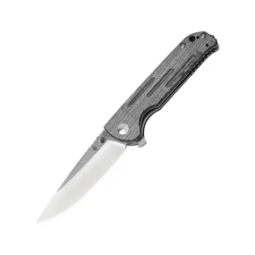 Kizer Justice N690 Blade Liner Lock Denim Micarta Handle V4543N6 (3.80  Satin)