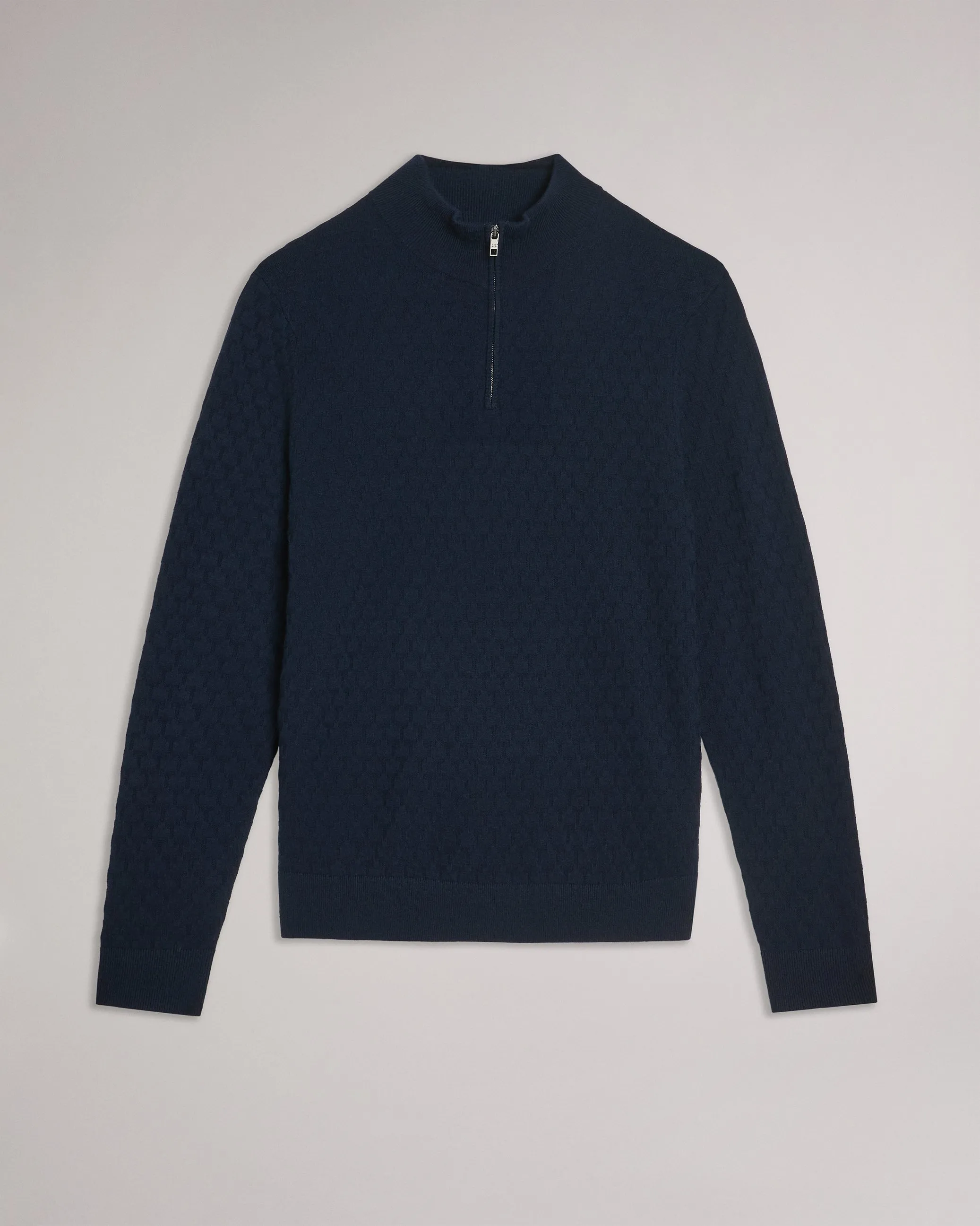 Kurnle Ls T Stitch Knitted Half Zip Navy