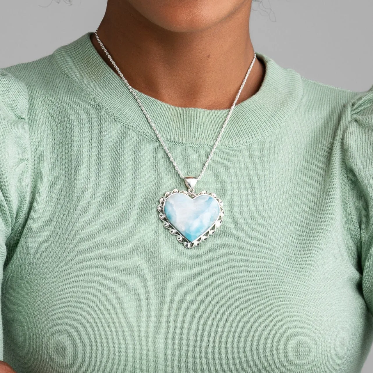 Larimar Heart Pendant Abigail