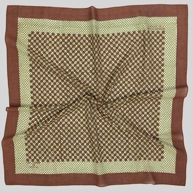 LCT: Blockprint Cotton Scarf- Duet in Carob- 28in