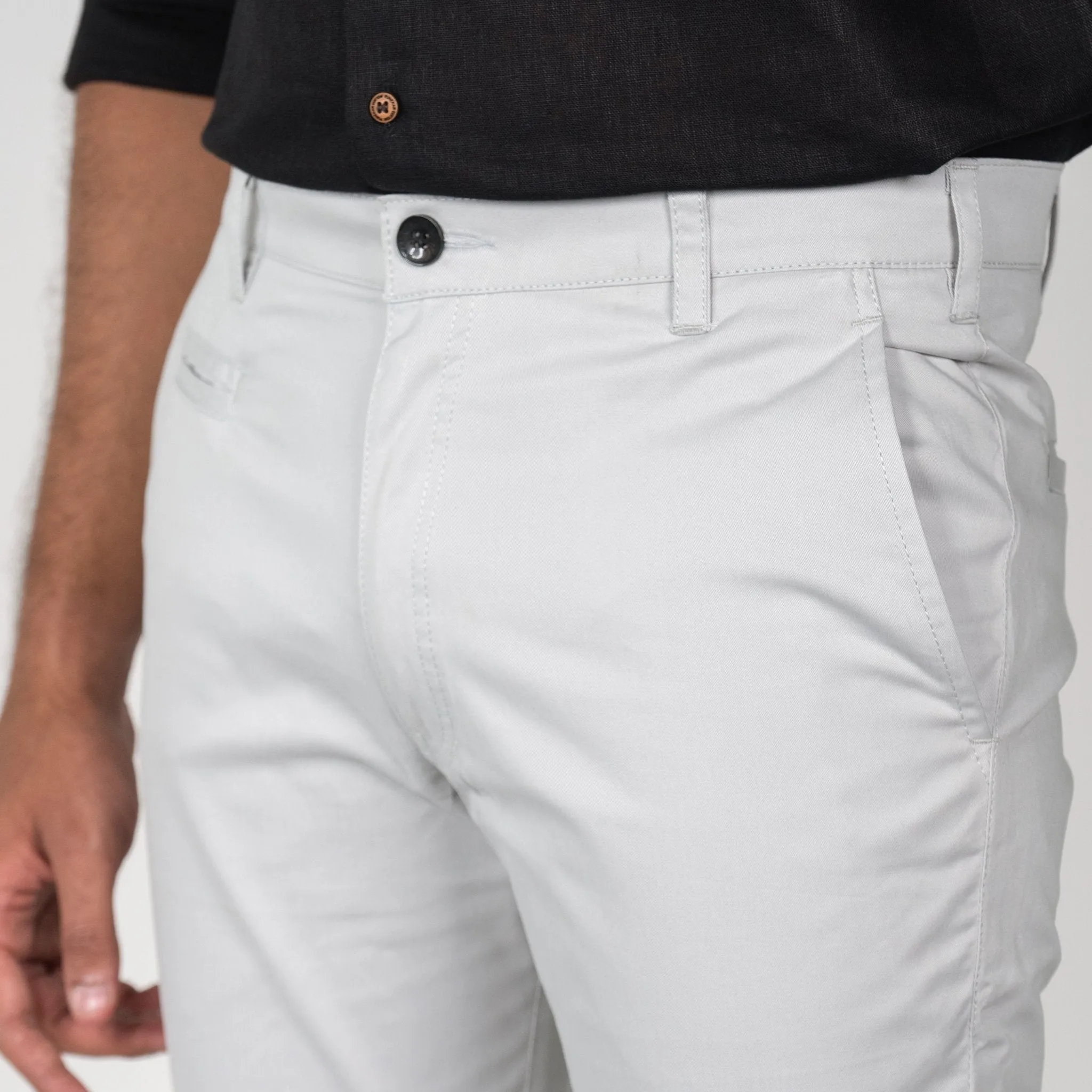 Light Grey Color Cotton Trouser Pants for Men