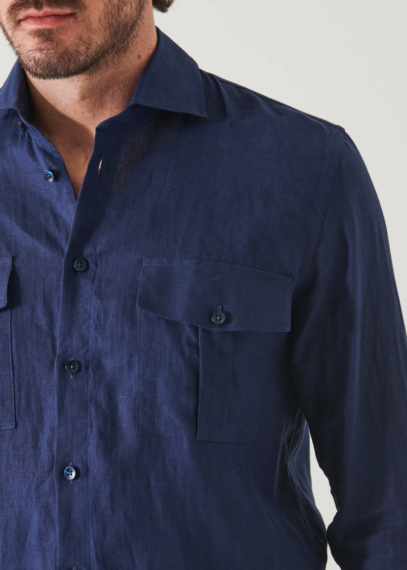 LINEN CHAMBRAY OVER SHIRT