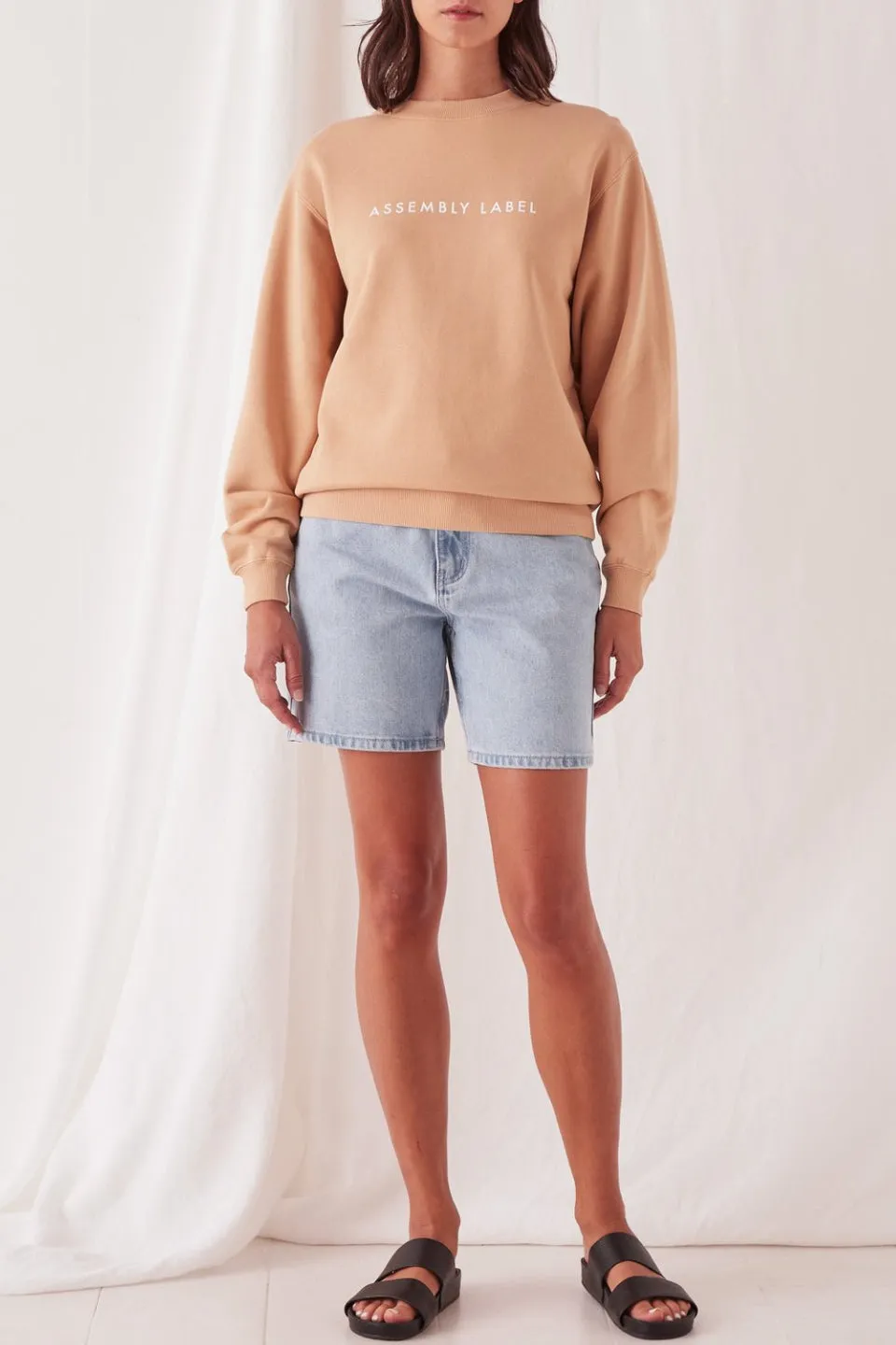 Logo Cotton Taupe Fleece Jumper