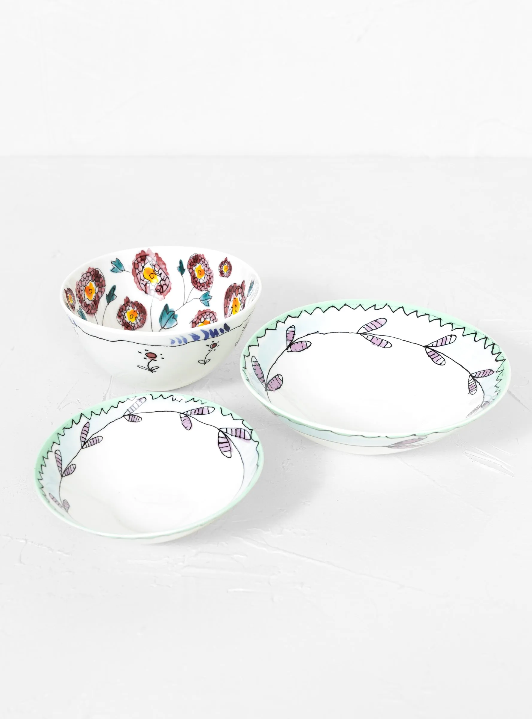 Low Bowl M Blossom Milk Set