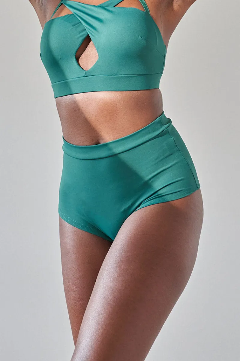 Lunalae High Waist Shorts - Recycled Emerald