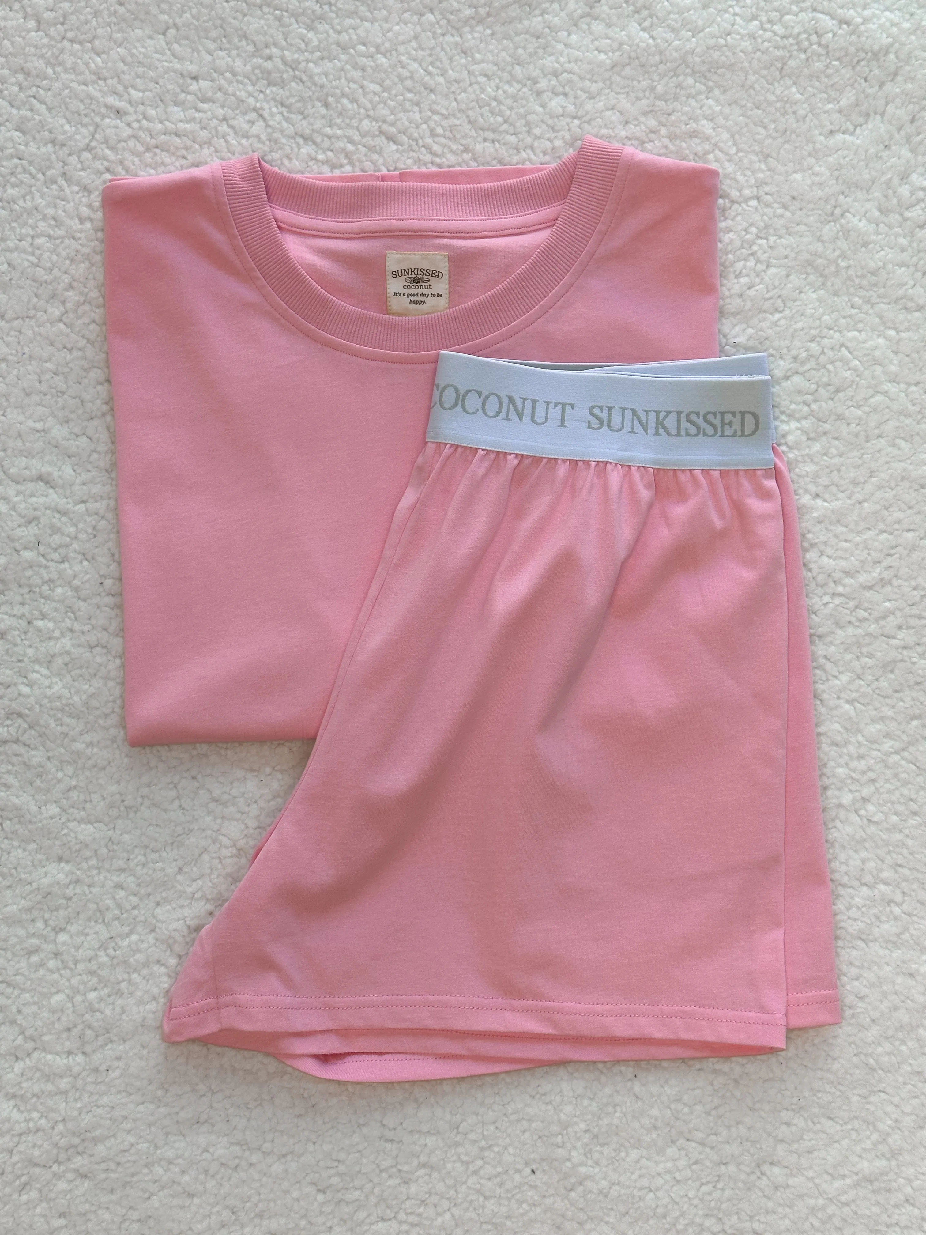 Lush Pink Basic Watercolor Embroider Tee