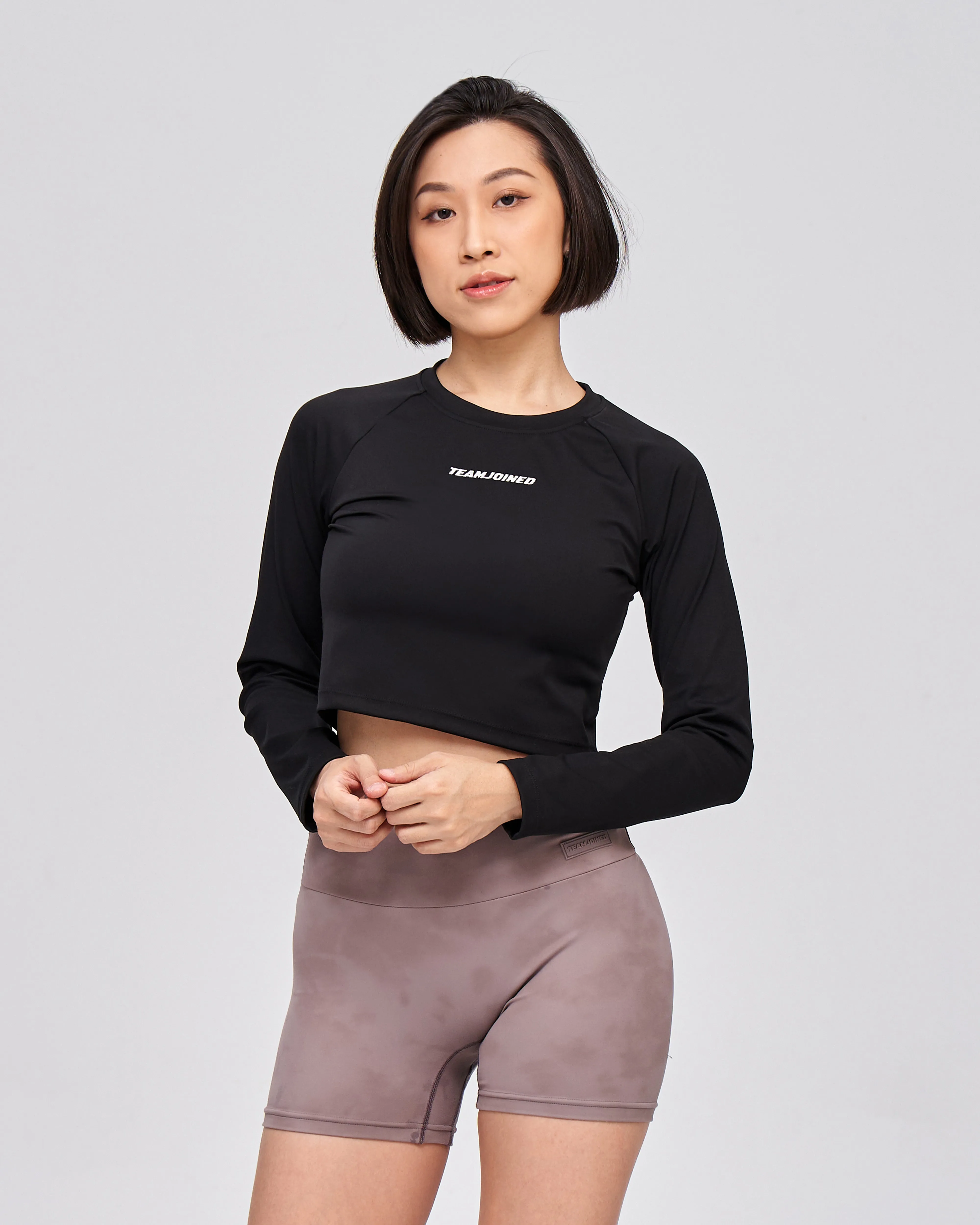 Luxe Raglan Long Sleeve Crop Tee