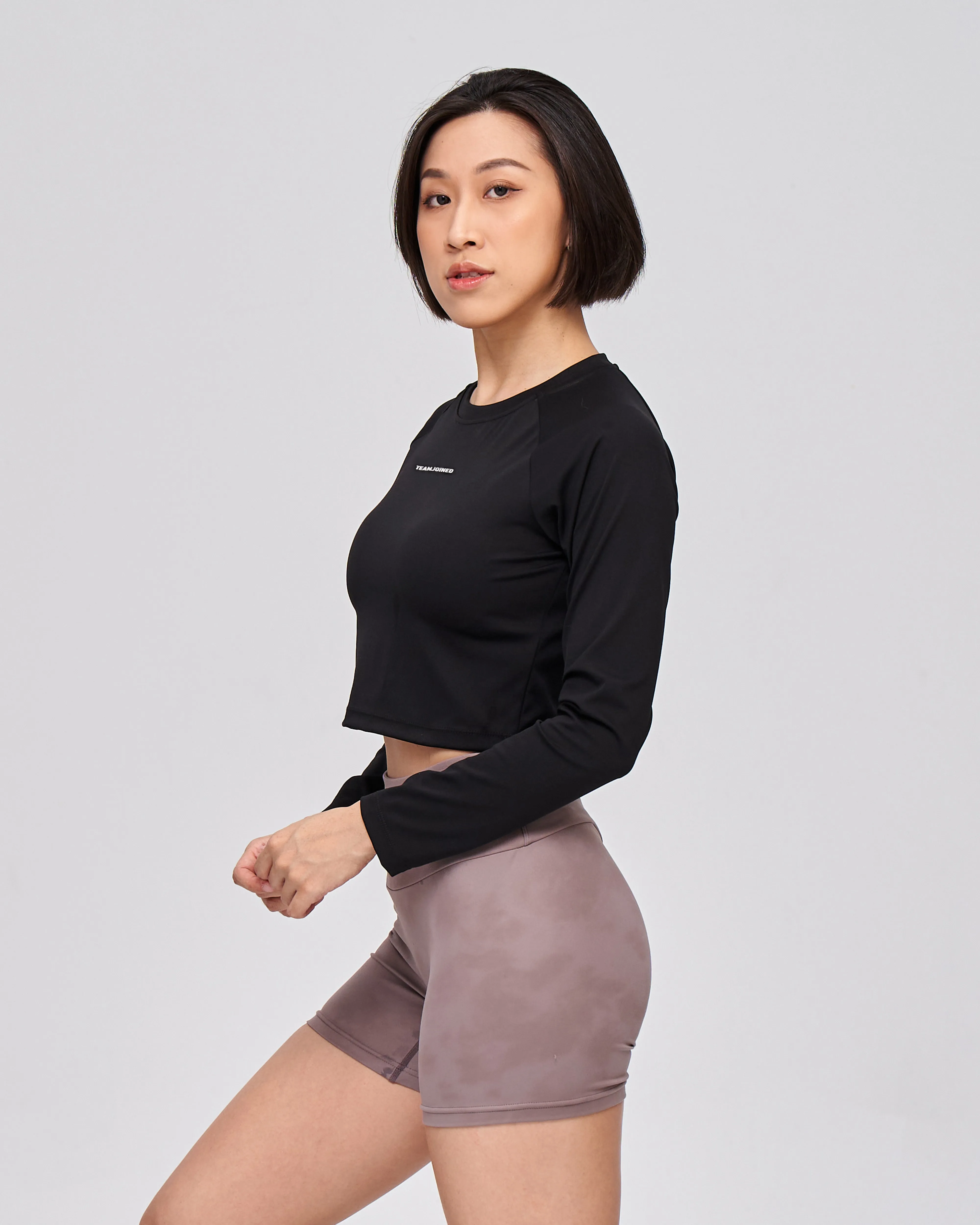 Luxe Raglan Long Sleeve Crop Tee