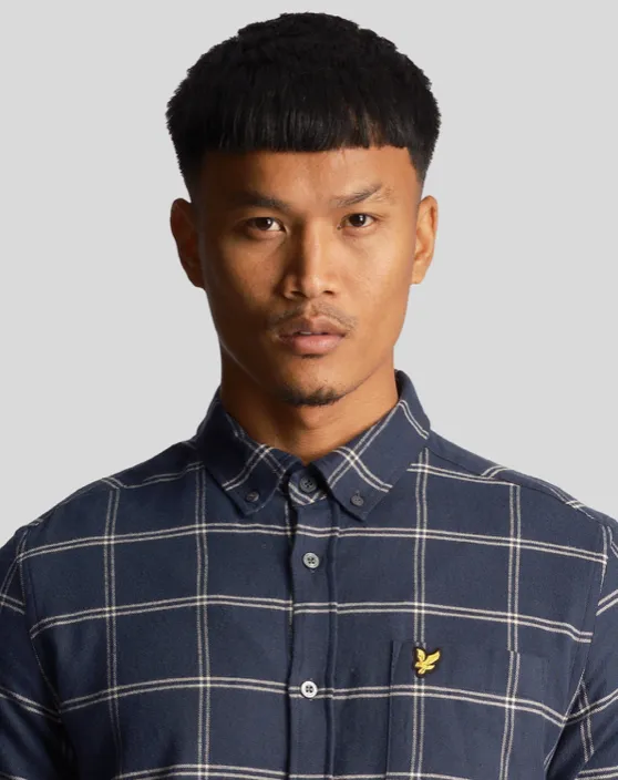 Lyle & Scott Windowpane Brushed Shirt/Muddy Navy - W23 SALE