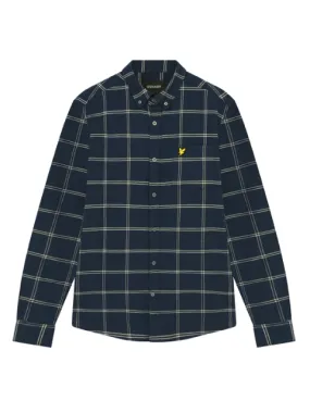 Lyle & Scott Windowpane Brushed Shirt/Muddy Navy - W23 SALE