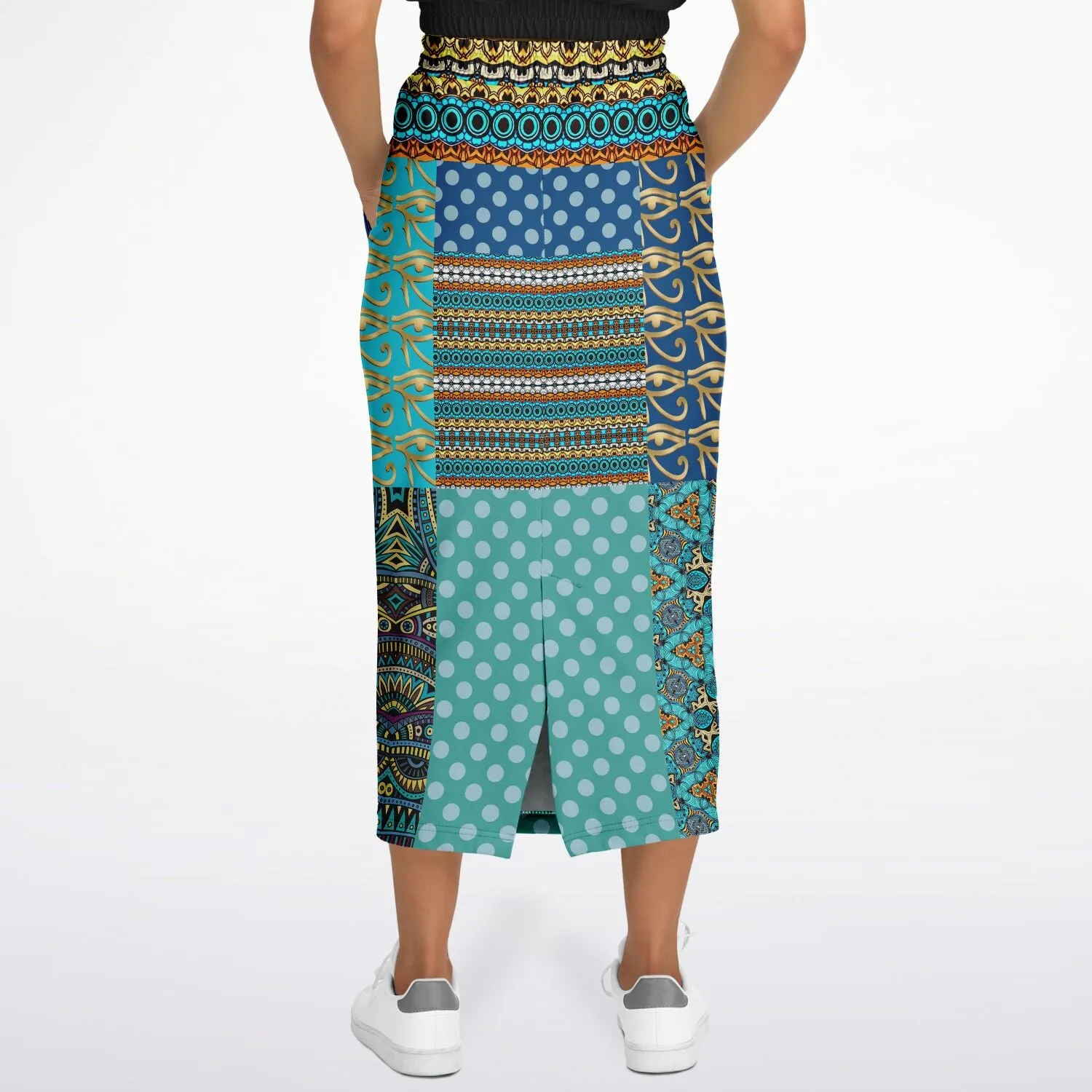 Many Blessings Horus Eye Eco-Poly Long Pocket Skirt