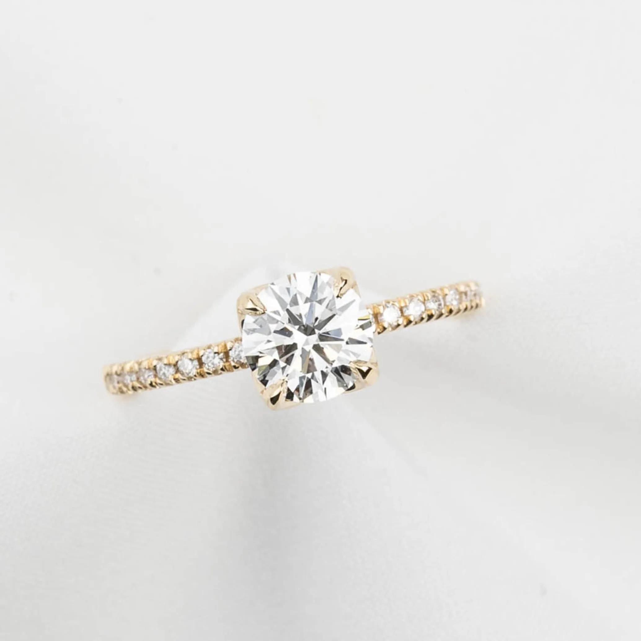 Maria Ring 1.12ct Round Lab Diamond, 14K Yellow Gold, IGI Certified (One Of A Kind)