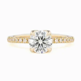 Maria Ring 1.12ct Round Lab Diamond, 14K Yellow Gold, IGI Certified (One Of A Kind)