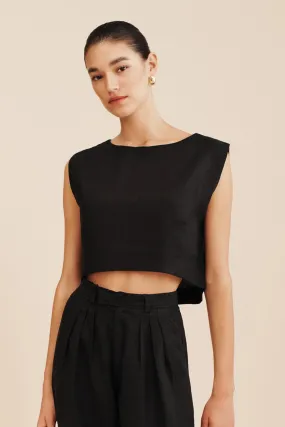 MARTINA CROP TOP - BLACK