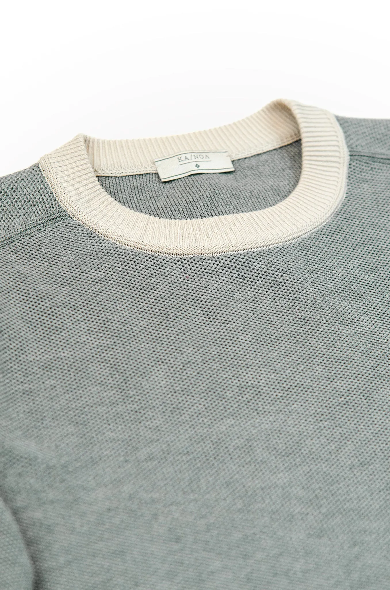 Massimen crew-neck jumper compact cotton (stone grey melange)