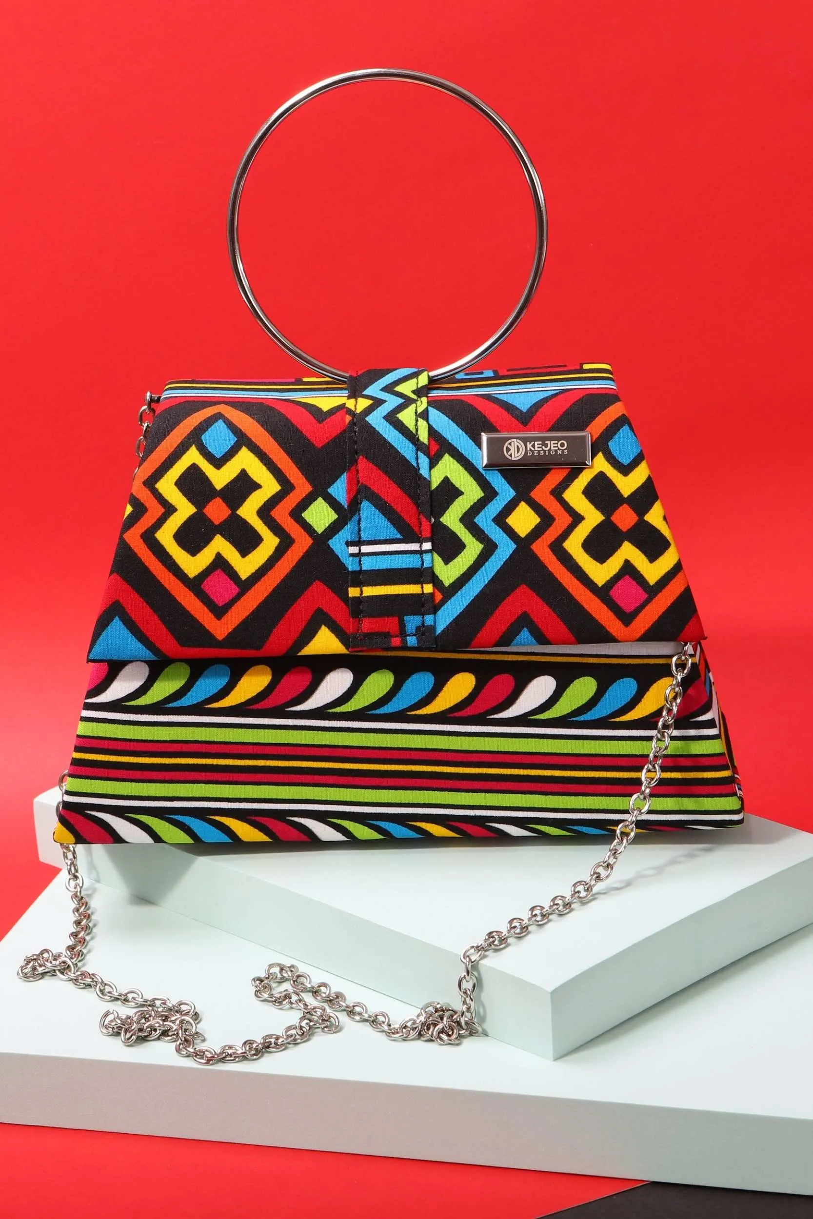 Monia African Print Midsize Bag