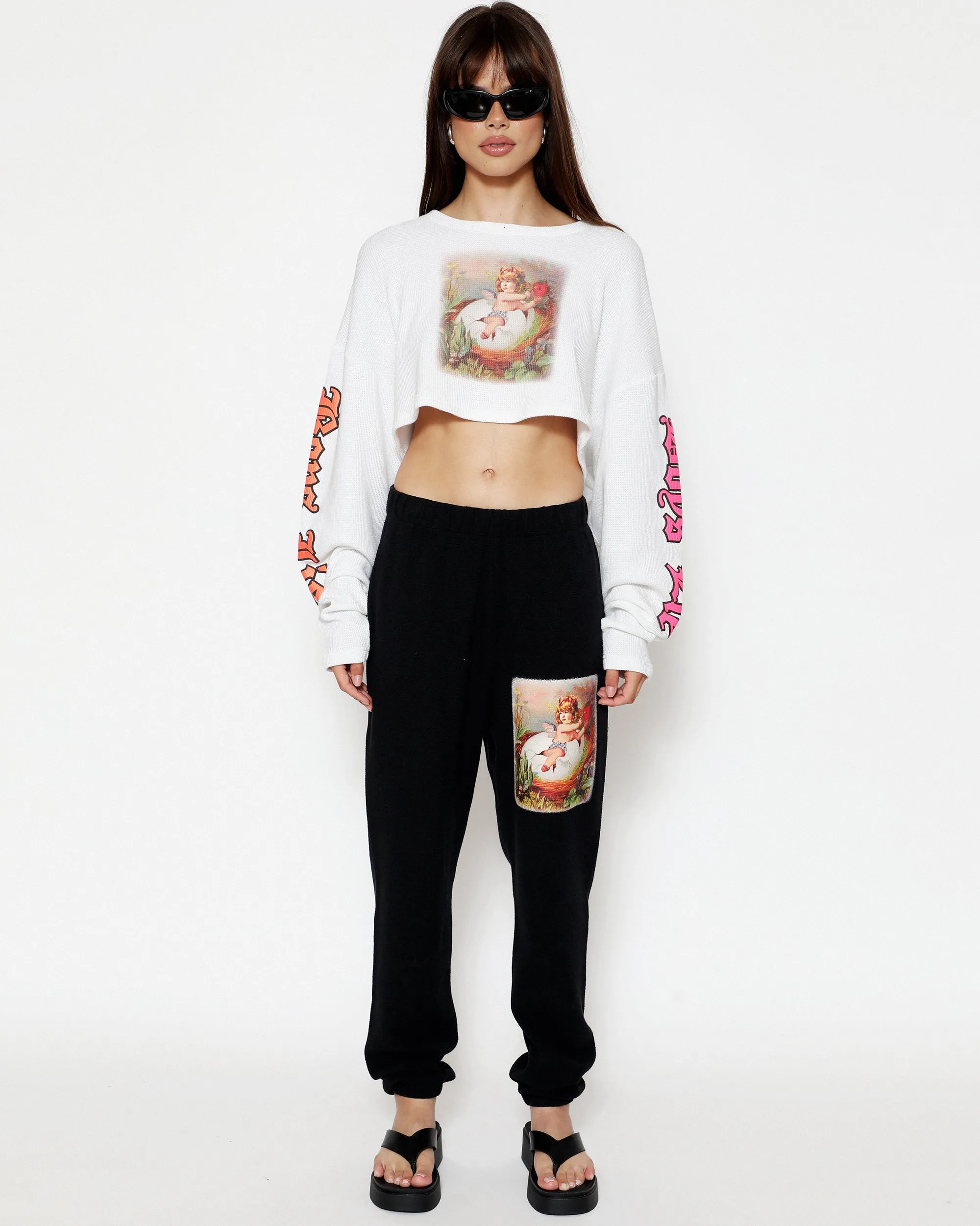 Nestled Up Longsleeve Crop Tee