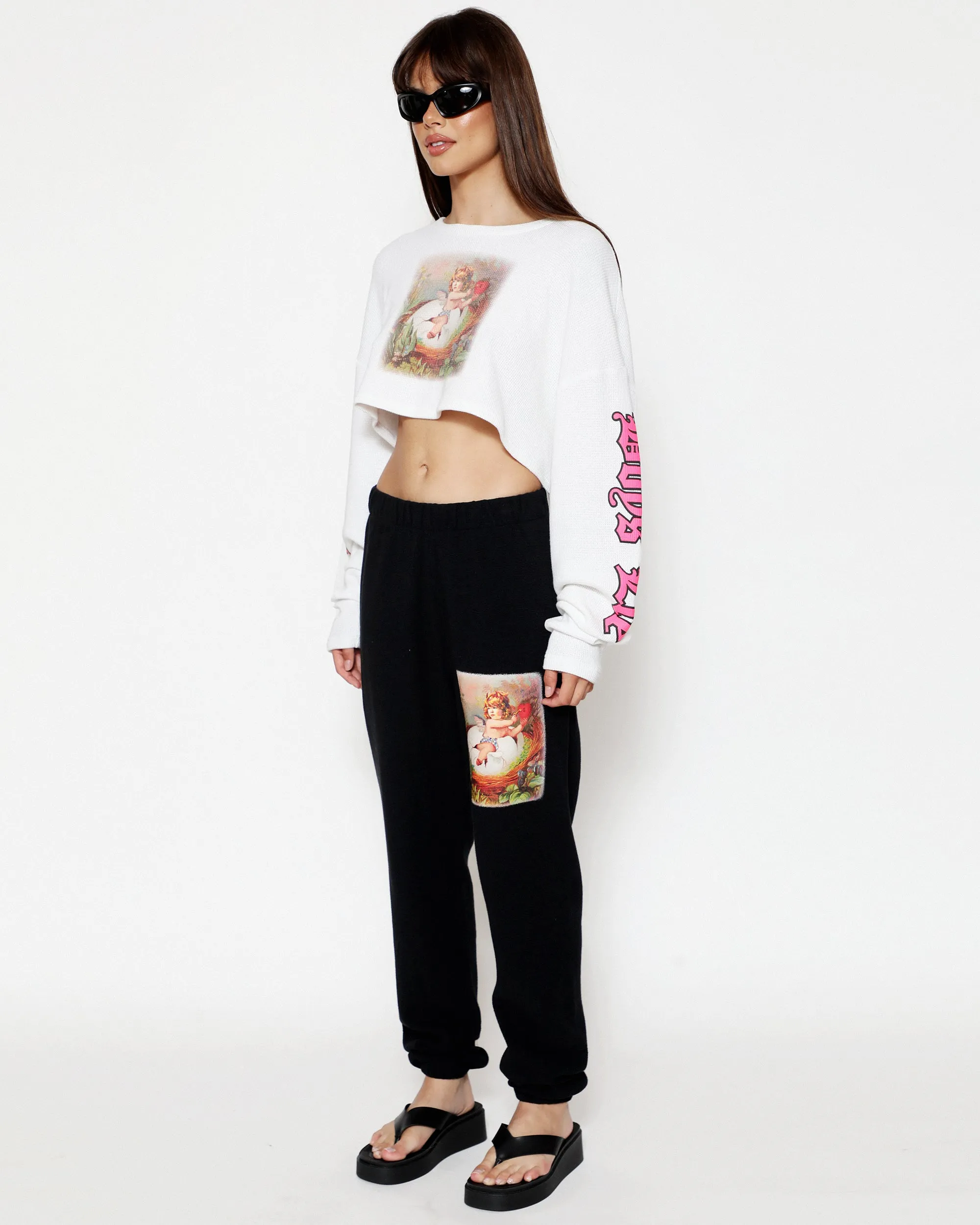 Nestled Up Longsleeve Crop Tee