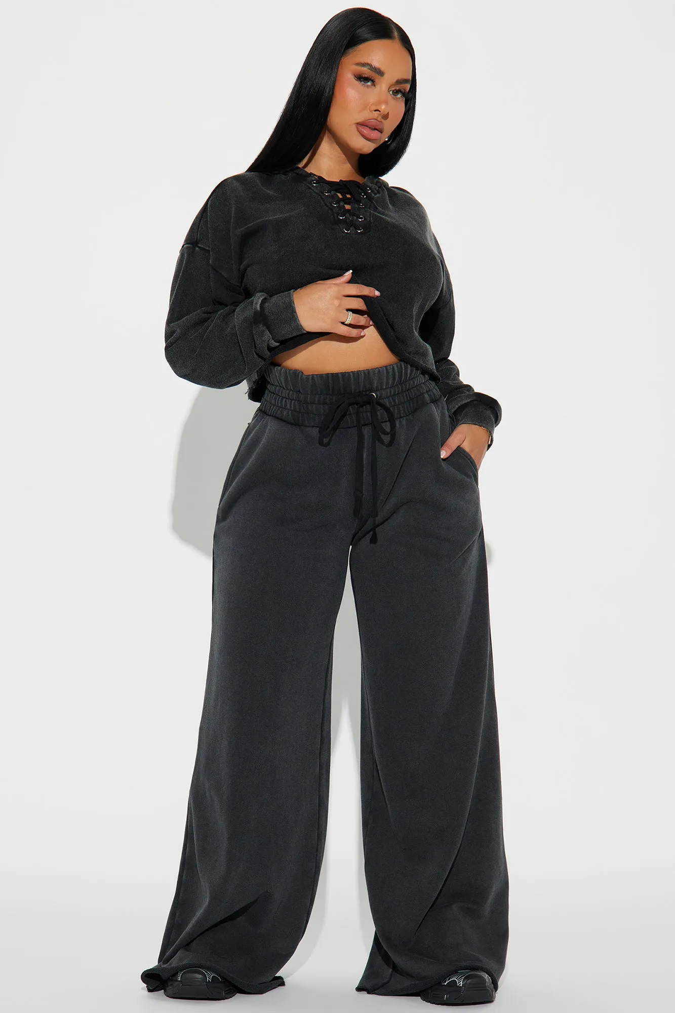 Off Duty Washed Lounge Pant - Black