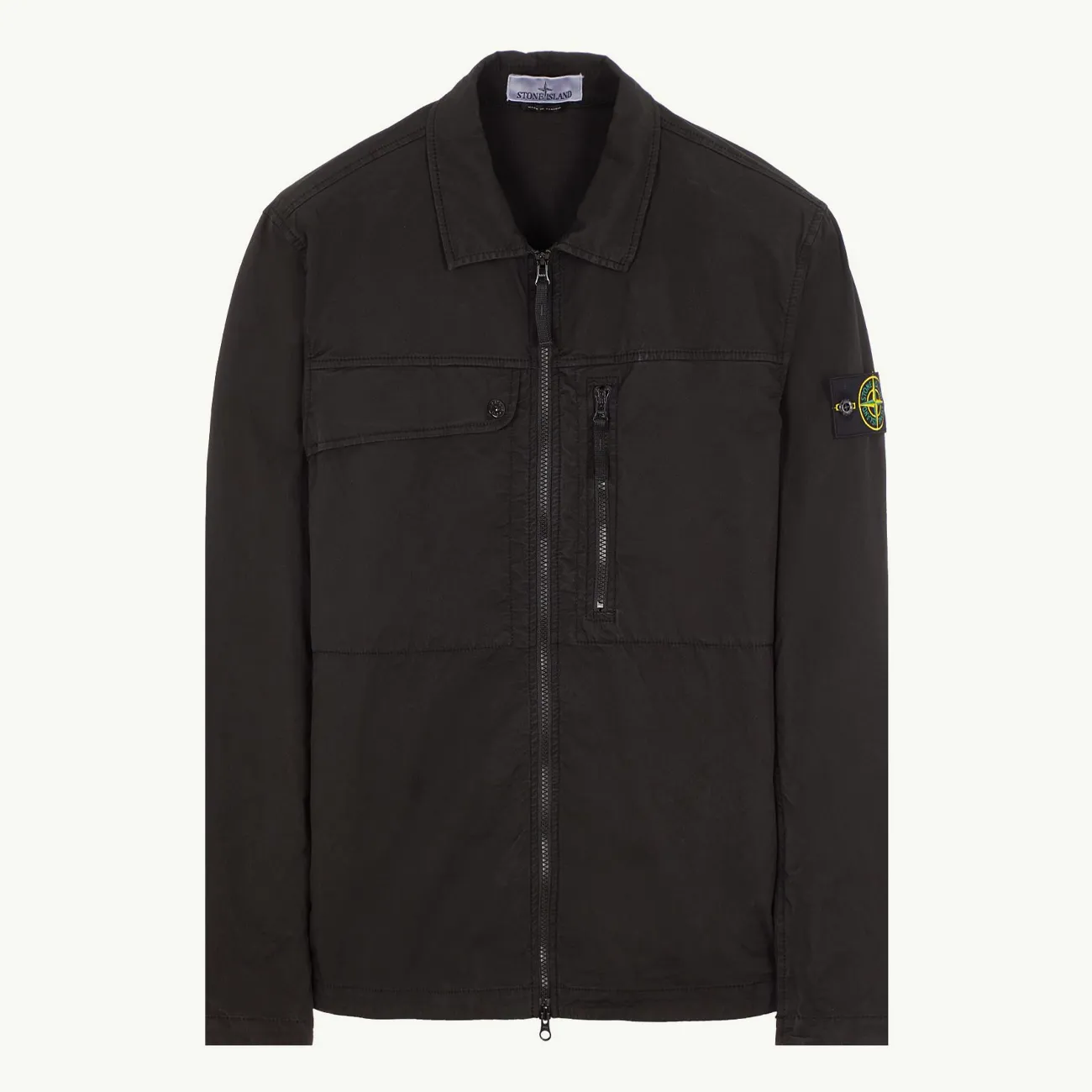 Overshirt Patch Two Pocket Zip Through - Black 2980