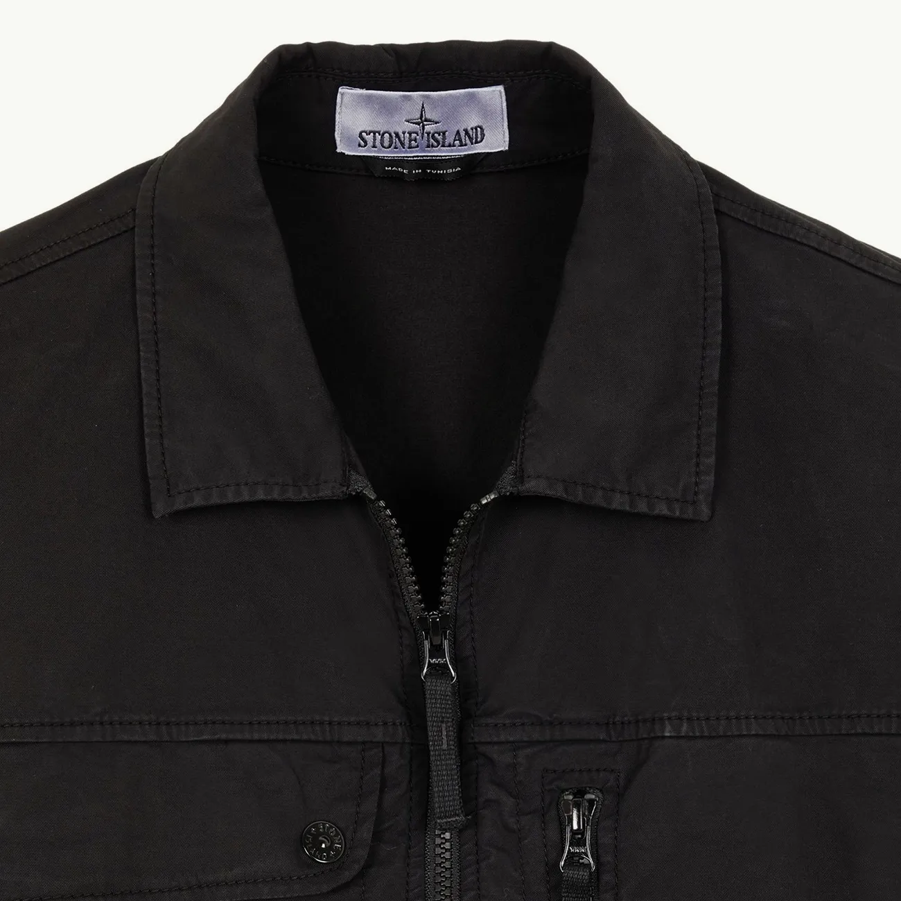 Overshirt Patch Two Pocket Zip Through - Black 2980