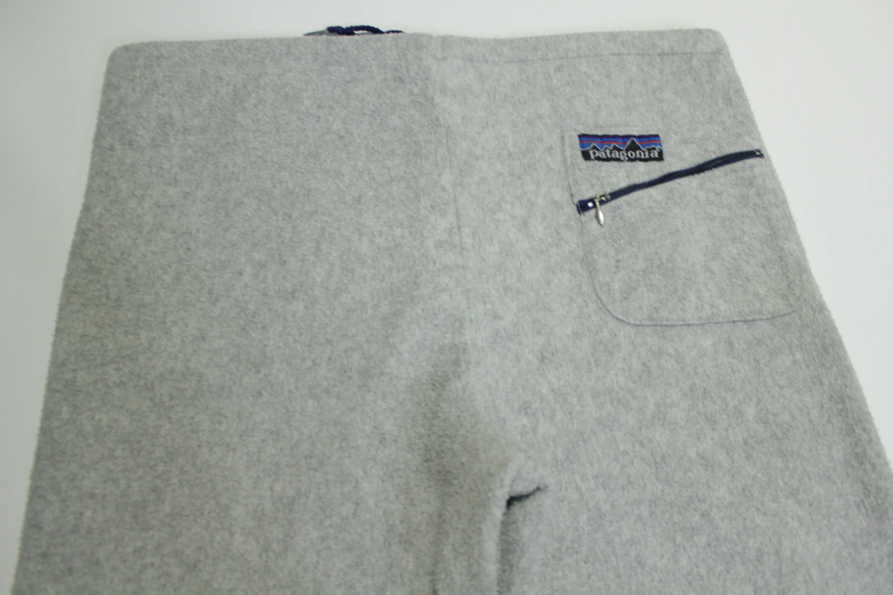 Patagonia Vintage 70's 80's Fleece Slant Zip Drawstring Big Label Sweatpants