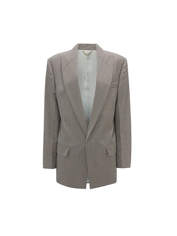 Peak Lapel Jacket in Dogstooth Check