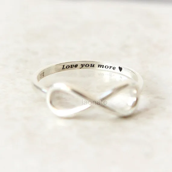 Personalized Infinity Ring in 925 sterling silver