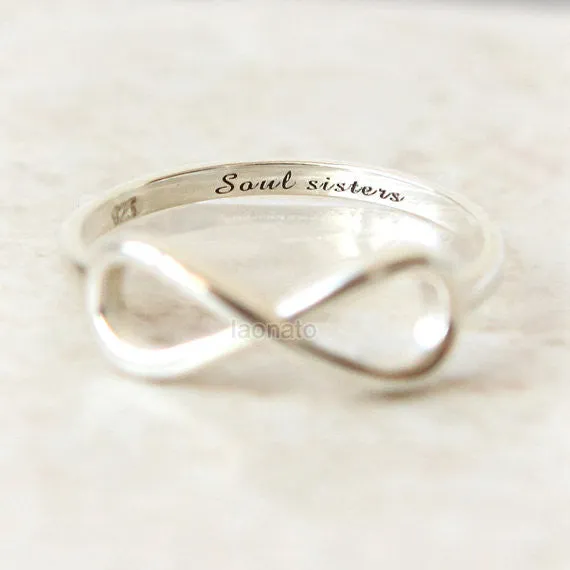 Personalized Infinity Ring in 925 sterling silver