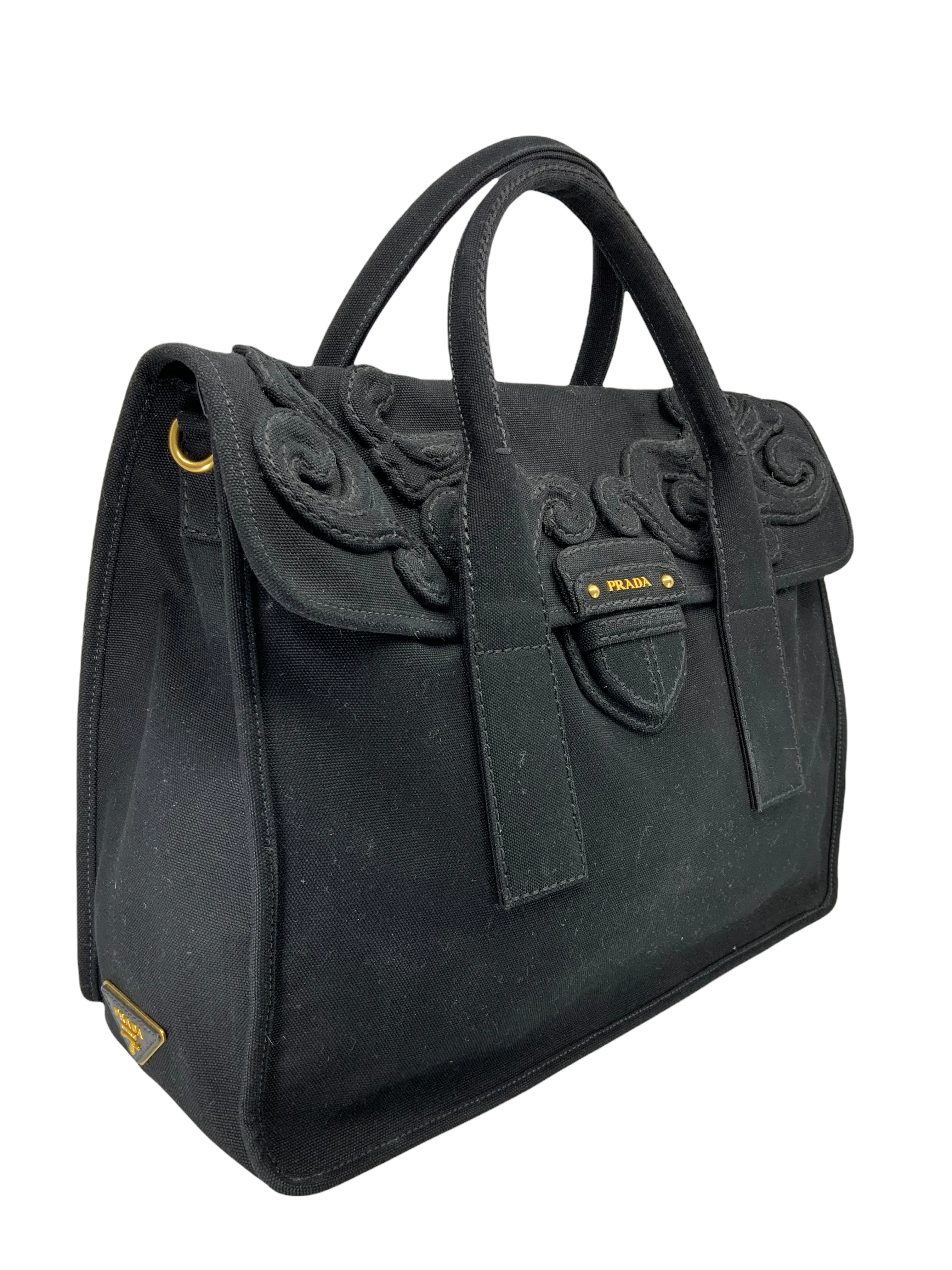 PRADA Canapa Pattina Large Shopping Bag