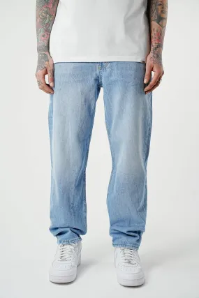 Premium Wide Fit Basic Wave Blue Denim