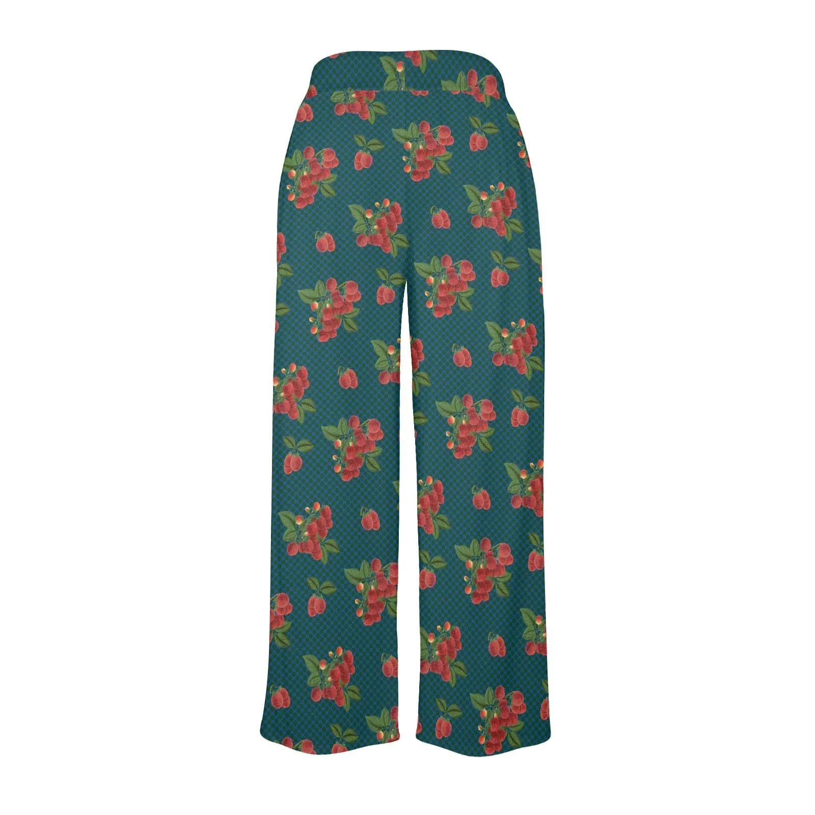 raspberry petals print 2 Women's Wide Leg Lounge Pants (Model L77)