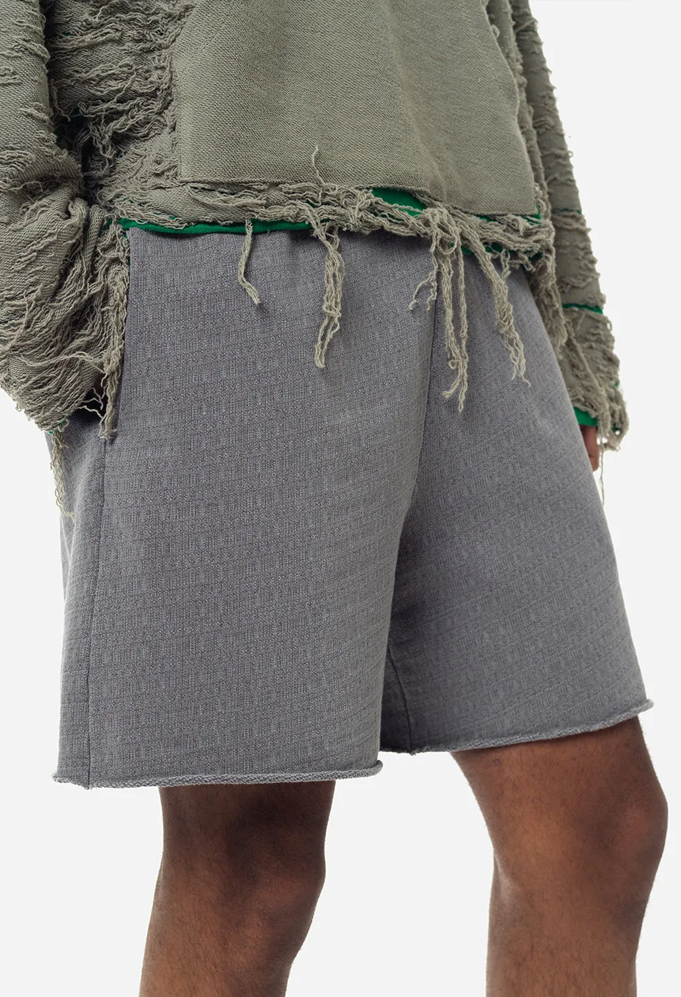 Raw Edge Jacquard Shorts / Dusk