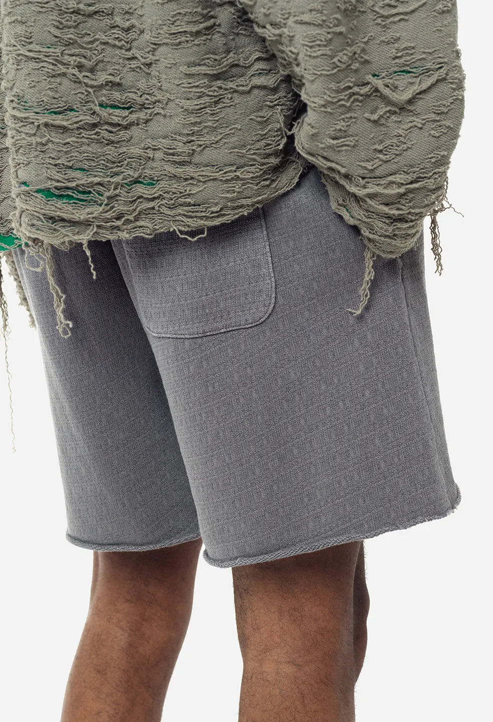 Raw Edge Jacquard Shorts / Dusk